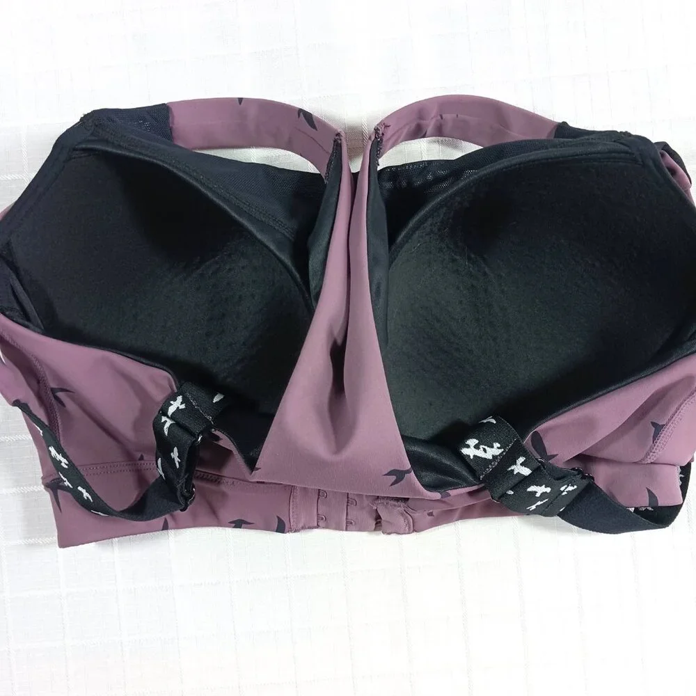 Oiselle Tern it Up Sports Bra Dusty Purple Black Size 34DD - Picture 4 of 6